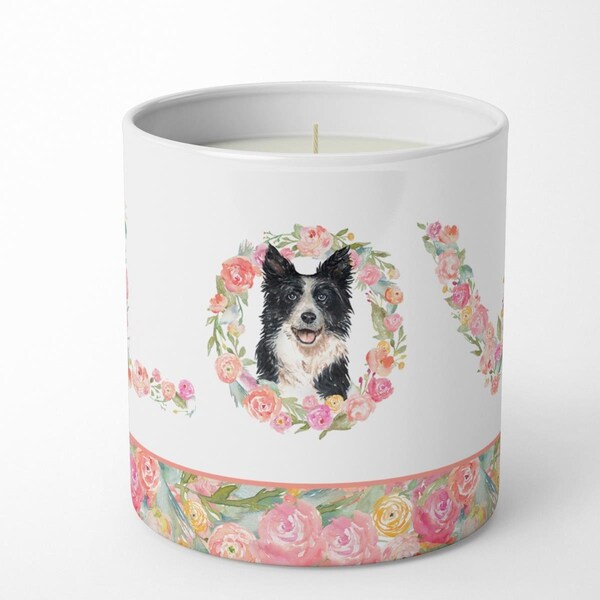 Carolines Treasures 3.75 x 3.25 in. Unisex Border Collie Love 10 oz Decorative Soy Candle WDK4548CDL - main